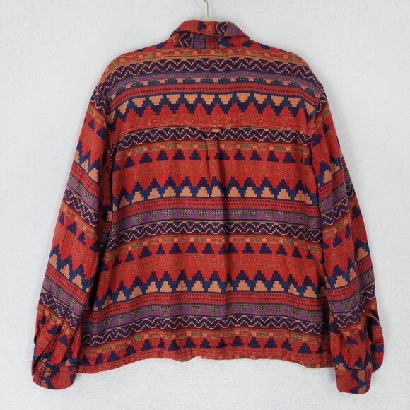 Chicos Shirt Womens XL Red Aztec Southwestern Button Front 90s Design Vintage - Picture 10 of 11